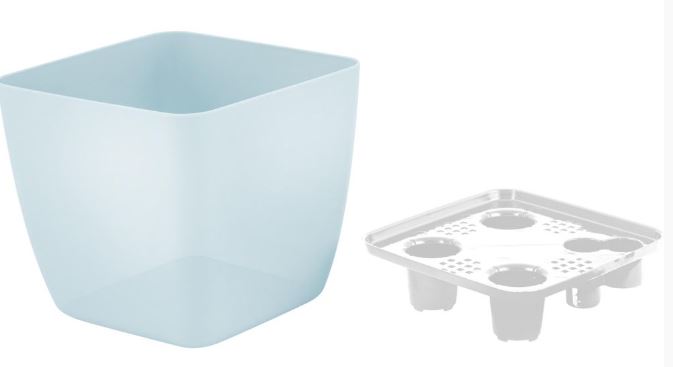 Горшок с дренажной вставкой InGreen Vienna Orchid, 1,5л, квадратный, голубой жемчуг                         